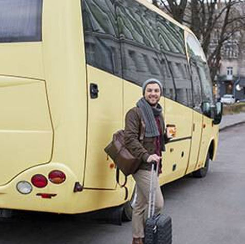 Boy near the bus